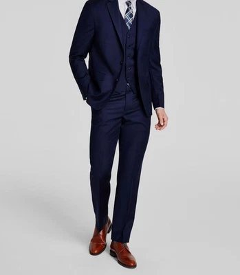 Michael Kors Men's Blue Wool Classic Jacket & Pants 2-PC Suit Size 40S 34W 30L - Image 1 of 4