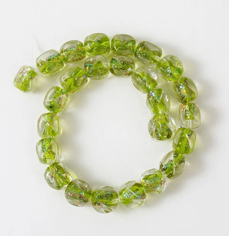 Cubo cúbico de moda de vidrio de murano 50 piezas 10 mm---cubo cúbico verde Foto 1 de 1