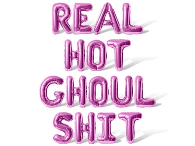 REAL CALIENTE GHOUL SHlT Letra Globo Banner - Halloween Despedida de soltera Fiesta Decoración Foto 1 de 4