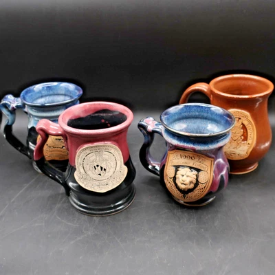Lote De Colección De 4 Tazas Cerámica Minnesota Renacimiento Festival Hada/Dragón/León Foto 1 de 4