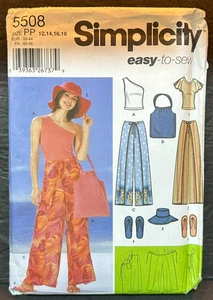 Simplicity Wrap Pants, Bag, Hat, Slippers  Easy-To-Sew Pattern 5508 WMS SZ 12-18 - Picture 1 of 2
