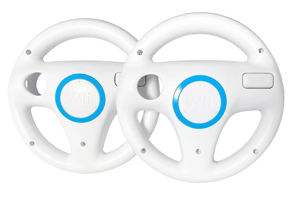 2 Mando Original Nintendo Wii Mario Kart Ruedas OEM Auténtico Blanco  Foto 1 de 1