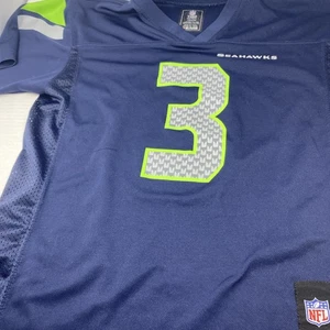 NFL Seattle Seahawks Russell Wilson Football Jersey Youth L Nike Blue On Field#3 - Picture 1 of 5