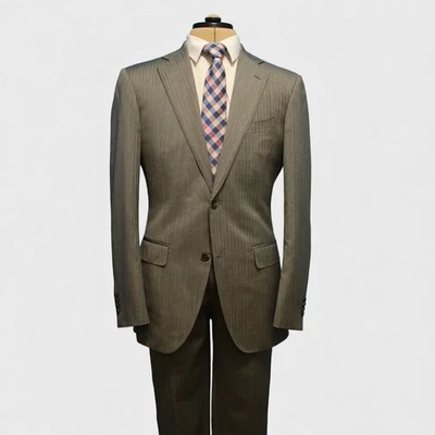 Traje de 2 piezas Suitsupply 38L gris espiga Super 110s VBC lana cirujano doble ventilación Foto 1 de 4