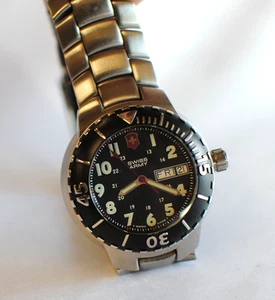 Early Victorinox Swiss Army Diver Tritium Dial Dbl Date Window Automatic Watch - Bild 1 von 9