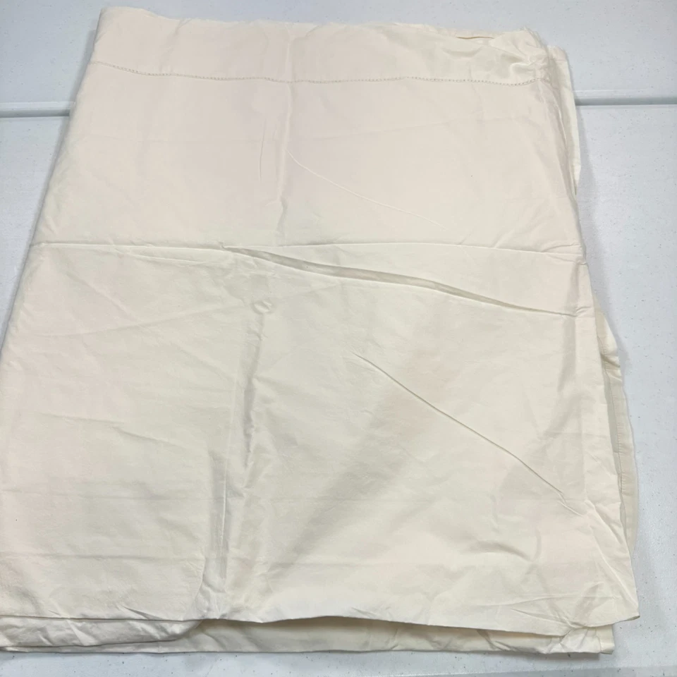 Sábana plana pino cono colina queen sólido blanco crema algodón tradicional neutro Foto 1 de 4