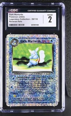 CGC 2 Dark Wartortle 2002 Legendary Collection 39/110 Reverse Holo Pokemon Card - Image 1 of 2