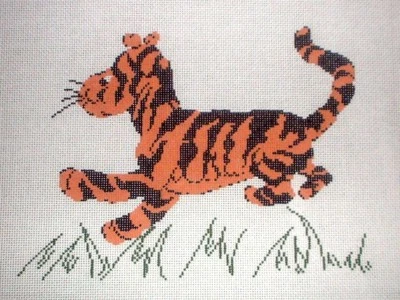 THE COLLECTION KW CP11 Winnie the Pooh's Tigger HP Hand Painted Needlepoint Canvas