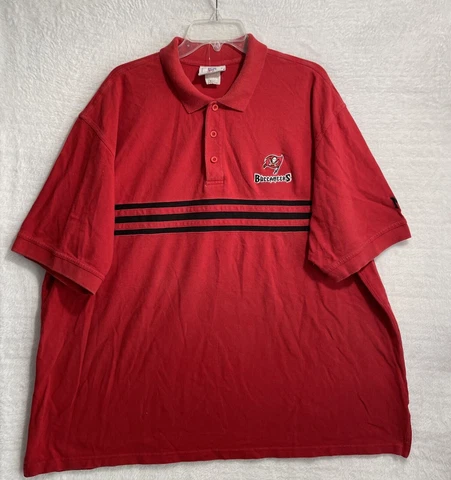 Tampa Bay Buccaneers Polo Shirt Mens 3XL Short Sleeve Red Cotton NFL Football Cover
