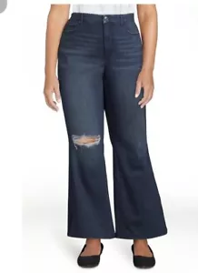 BRAND NEW WOMEN'S SIZE 18W TERRA & SKY FLARE HIGH RISE JEANS - Picture 1 of 3