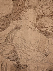 Antique French Tapestry Madonna Child Religious Art Large 123x94cm - Picture 1 of 8