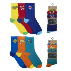 Paquete de 3 calcetines con efectos de sonido/logotipo de cómics para hombre - Imagen 1 de 3