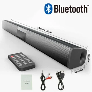 Surround Sound Bar 4 Speaker System Wireless BT Subwoofer TV Home Theater&Remote - Picture 1 of 15
