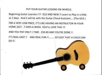 Guitar Chord Asstistant PKG #1.Guitar Lessons, 2 parts total. Really EASY + FUN  - Image 1 of 4