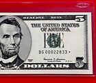 1999 STAR NOTE* $5 FIVE DOLLAR ( CHICAGO ) Low Serial Number ,UNCIRCULATED