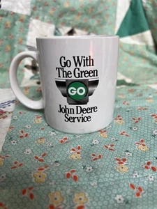 VINTAGE JOHN DEERE COFFEE MUG: Go With the Green Go John Deere Service Two Side - Picture 1 of 4