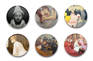 INSIGNIAS BOTÓN 1" 25MM X6 ARTISTAS LAUTREC - Imagen 1 de 1