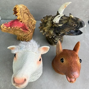 Latex Handpuppe Set 4x Dinosaurier Meerschweinchen Lamm/Schaf Rollenspiel Bauernhoftier - Bild 1 von 24