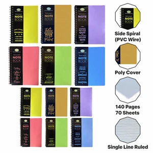 A4 A5 Spiral Notebook Lined Hardback Ruled Writing Pad Journal Notepad 8 Colours - Picture 1 of 51