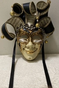 Autentica maschera completa VENEZIA originale dipinta a mano Made Italy note musicali campane - Foto 1 di 8