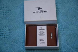 RIP CURL Mens SLIM Brown LEATHER Wallet. Multi-Card. Note Sleeve. New. rrp$49.99 - Picture 1 of 1