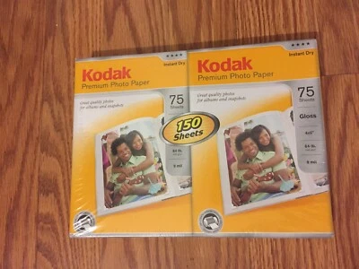 2 Packs (75 sheets each) 4x6 Gloss  Kodak Premium Picture Paper for Inkjet  - Image 1 of 2