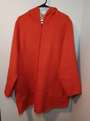 Abrigo Adrienne Vittadini Mezcla Lana Naranja Quemado Y Tostado Talla Grande 1X Foto 1 de 4