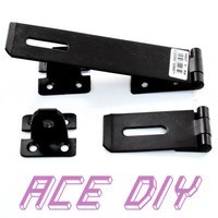 Hasp & Staple Lock | Black Heavy Duty Secure Door Latch Gate Shed Garage Barn
