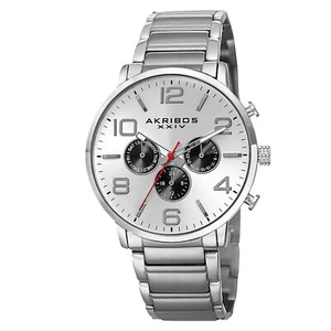 Nuevo Reloj Pulsera Hombre Akribos XXIV AK803SSW Suizo Multifunción Tono Plateado - Imagen 1 de 1