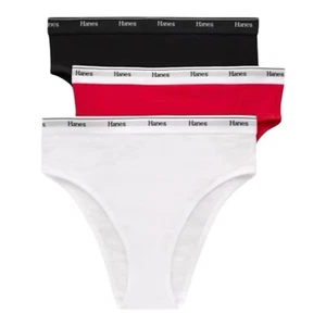 HANES Women 3-Pack Hi-Leg Cotton Blend Stretch Underwear Panties Soft Size 5/S - Picture 1 of 3