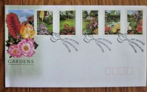 AUSTRALIA  GARDENS SEASONAL BLOOMS COMPLETE 5 STAMP SET 2000  FDC - Picture 1 of 1