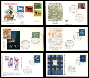 German Bundespost First Day Covers 1960s Bundle Ersttagsbrief 6 Covers FDC - Picture 1 of 7