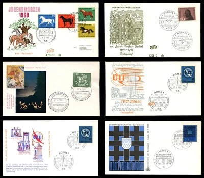 German Bundespost First Day Covers 1960s Bundle Ersttagsbrief 6 Covers FDC - Image 1 of 4