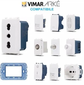 VIMAR ARKE' Bianco Compatibile Arkè Presa Interruttore Supporto TV USB Placca - Foto 1 di 33