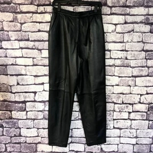 Jones New York Black Leather Pants Size 8 - Picture 1 of 9