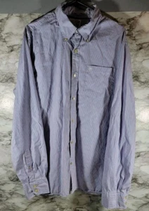 Converse One Star Button Up Long Sleeve Shirt / Men's Size XL / Blue Striped - Picture 1 of 4