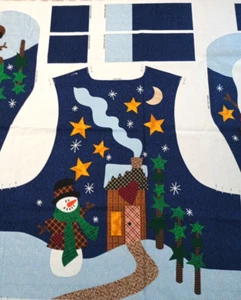 Cranston Pannello Tessuto Pupazzo di Neve Gilet Country Design Natale Adulto XS-L Insegnante - Foto 1 di 6