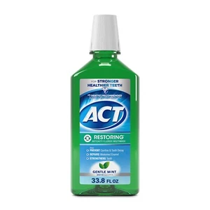 ACT Restoring Anticavity Fluoride Mouthwash, Mint Burst, 33.8 fl. oz. - Picture 1 of 4