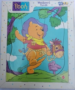 Vintage 1998 Wood Board Mattel Winnie The Pooh Puzzle 9.5" x 11.5" NOB - Picture 1 of 9