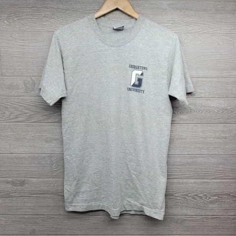 Vintage Sideline Athletic Georgetown University Hoyas Gray Tshirt Size Medium Cover
