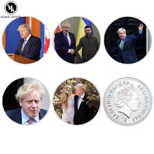 5/Set British Prime Minister Boris Johnson Gold Coins Collectible Metal Coins