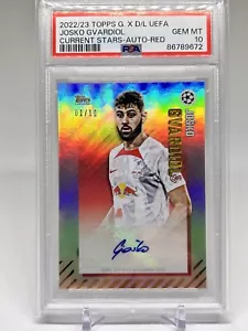 2022/23 Topps GoldUEFA Red Josko Gvardiol Auto /10 PSA 10 POP 1 - Picture 1 of 1
