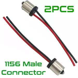 2pcs 1156 7506 Male Plug Connector Front Turn Signal Light Wiring Harness Socket - Foto 1 di 5