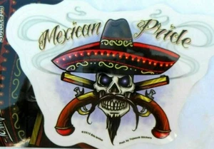 Mexican Pride Bandito Crossed Pistols Decal Sticker 6" x 4.1/4" - Picture 1 of 2