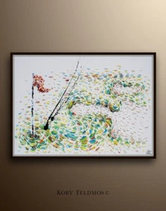 Golf painting 60" x 40" beautiful original hand made oil painting of Golf course - Picture 1 of 6