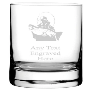 WHISKY DE PESCA GRABADO/VIDRIO MEZCLADOR DE WHISKY WG43 EN CAJA DE REGALO FORRADA DE SEDA - Imagen 1 de 2