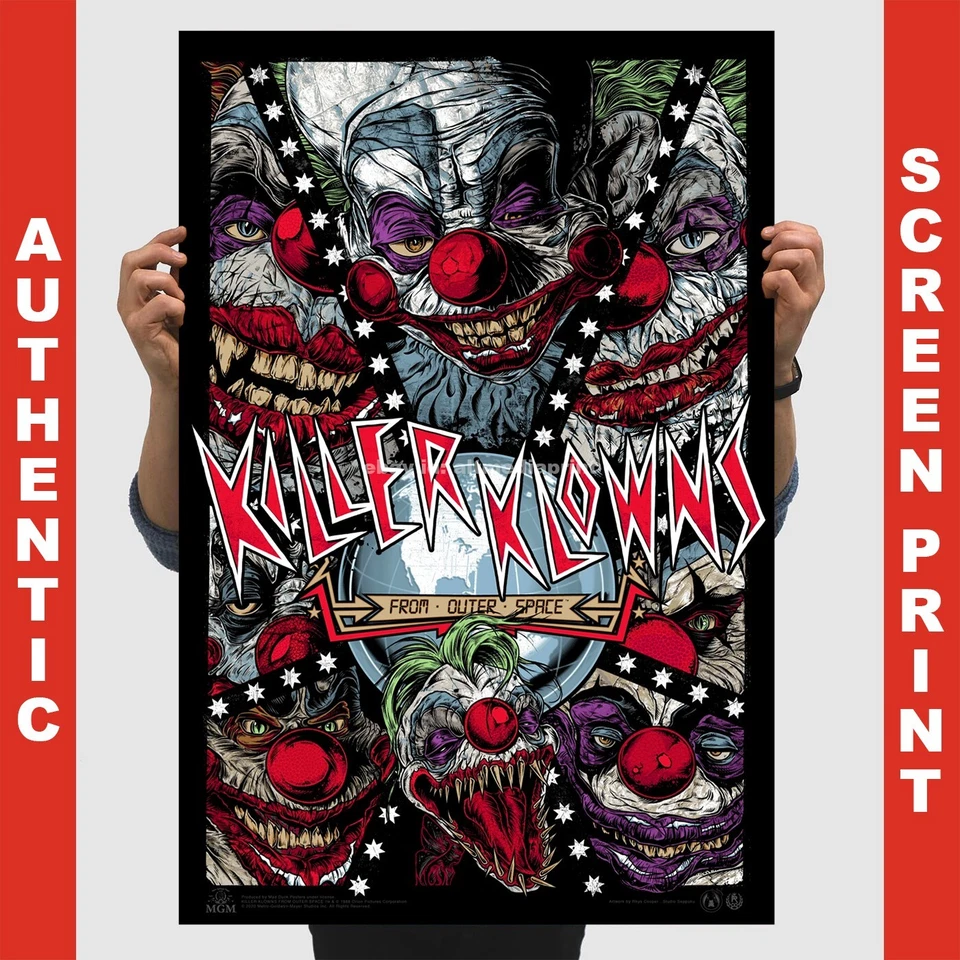 PÔSTER PALHAÇOS ASSASSINOS DO ESPAÇO SIDERAL Mondo Impressão Espírito Halloween Carnevil RARO - Imagem 1 de 1