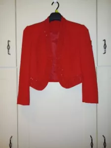ladies red bolero jacket size 10 - Picture 1 of 7