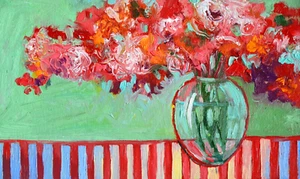 Sakura Original Oil Painting 8"x5" Impasto Modern Painting Pink Flowers Spring - Picture 1 of 6
