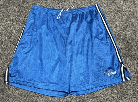 NFL Team Apparel Detroit Lions Shorts 4XL Pockets Heavyweight Blue Drawstring Cover